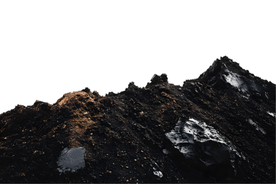 Abstract mountain range, transparent background, bronze and silver tones, textured surface, digital art, particle effect, 3D render