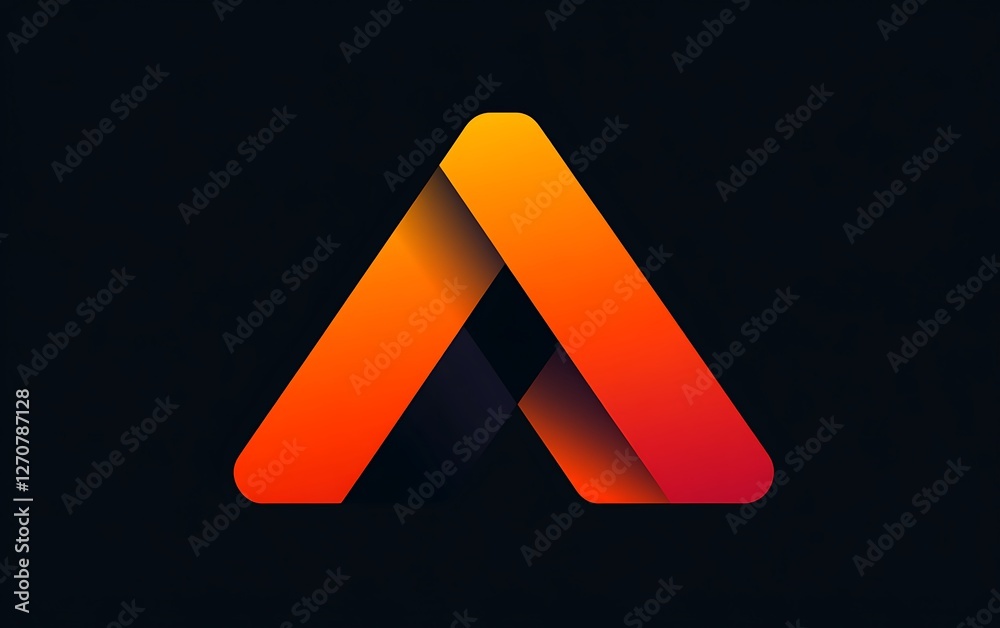 Poster abstract logo. corporate icon. triangle gradient shape. business background. possible branding use