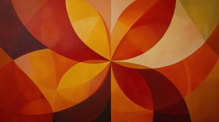 Obraz premium Abstract swirl painting, warm colors, geometric design, background texture, art print