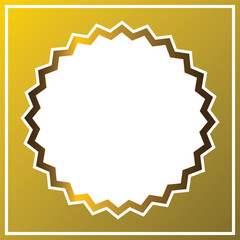 Golden Frame With Transparent Center and Decorative Border Design