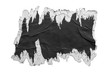 Peeled black paper poster texture with jagged edge
