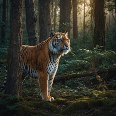 A time traveler meets a saber-toothed tiger—describe the encounter.