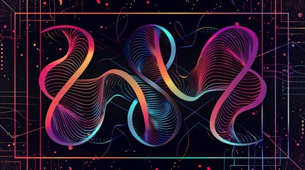 Three DNA Molecules Flat Vector Illustration