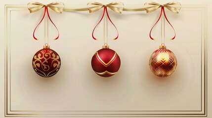 Festive Christmas Baubles: Red and Gold Holiday Adorments