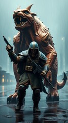 The Guardian and His Beast: A Cyberpunk Fantasy Adventure