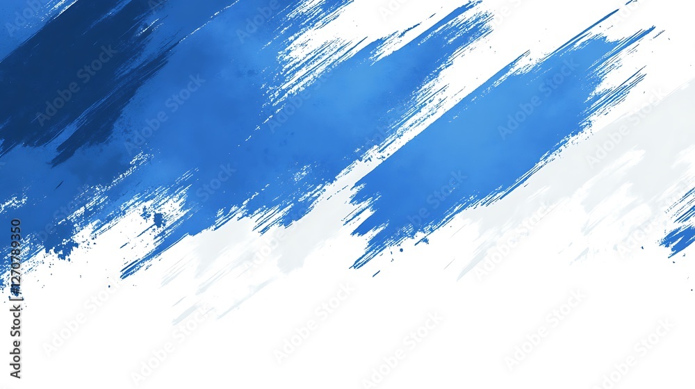 Poster abstract strokes in shades of blue on a white background for use in graphic design projects