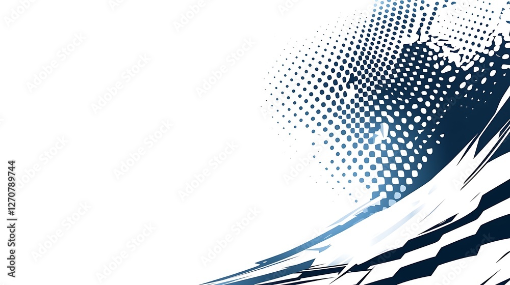 Poster Abstract blue graphic elements on white background for modern digital design use