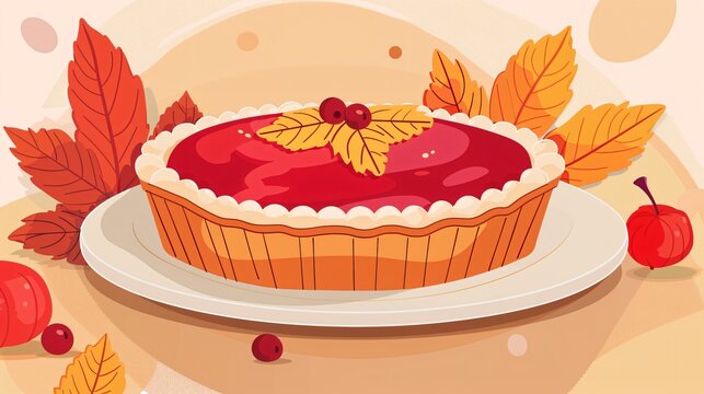Sweet Thanksgiving Pie - Vector Illustration for Commercial Use