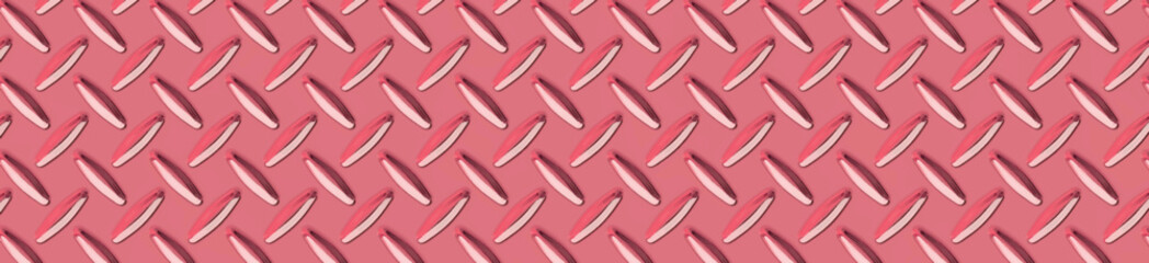 Red engraved metal background. Wide vector illustration	