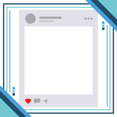 Social Media Post Template Design With Blank Placeholder and Interactive Icons