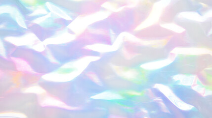 Fototapeta premium Opalescent Wavy Texture Abstract Background Holographic Foil Surface with Iridescent Pastel Tones