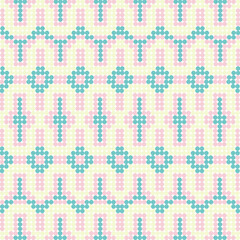 Seamless pattern with blue and turquoise polka dots