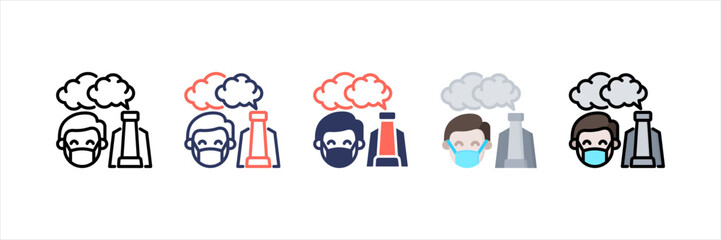 Air Pollution Multistyle Icon Set