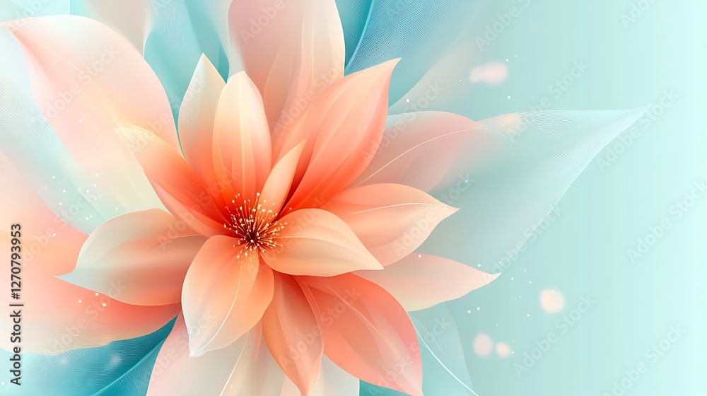 Poster a close-up shot of a colorful flower blossom for design elements and a calm nature background
