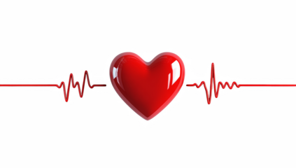 Heart with ECG Line