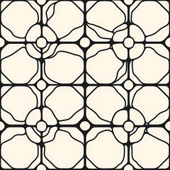 Fototapeta premium Organic Grid Network Pattern Background with Floral Motifs for Seamless Decorative Design