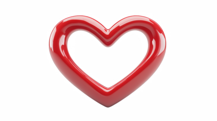 red heart on white background