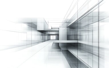 Fototapeta premium Abstract architectural sketch of modern building