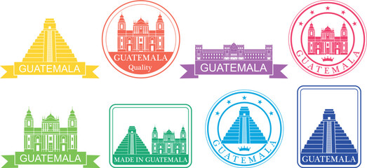 Guatemala set. Isolated Guatemala on white background