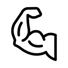 Flexed arm vector icon symbolizing strength. Editable stroke.