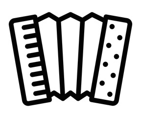 Bandoneon vector icon representing a musical instrument. Editable stroke.