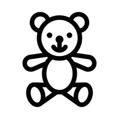 Obraz premium Cute teddy bear vector icon in outline style. Editable stroke.