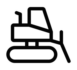 Obraz premium Bulldozer vector icon representing construction. Editable stroke.