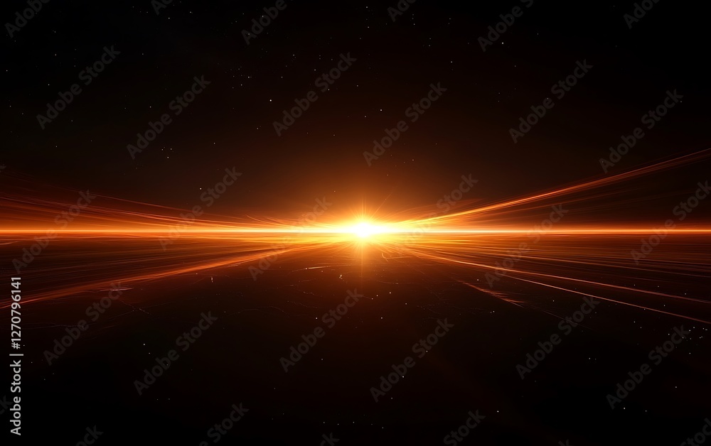 Aufkleber abstract cosmic horizon a fiery celestial object flares in space, ideal for a sci-fi project