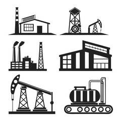 Factory Silhouette Icons Collection