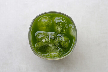 Herbal juice drink, Fresh green centella asiatica leaves or water pennywort plant or gotu kola.