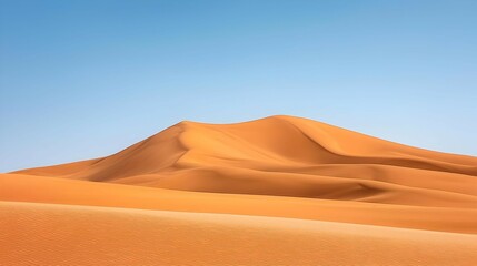Orange Sand Dunes Under a Clear Blue Sky