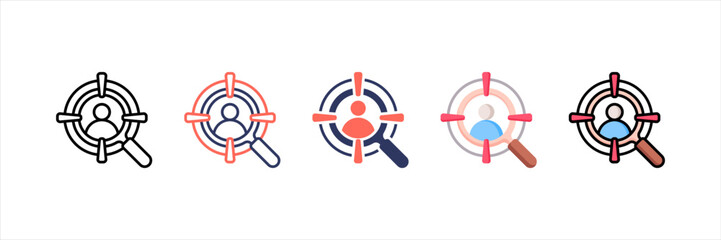Target Audience Multistyle Icon Set