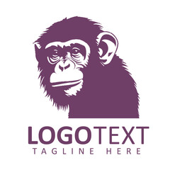 vector gorilla silhouette  logo template
