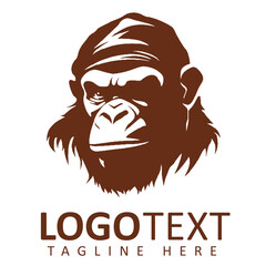 vector gorilla silhouette  logo template