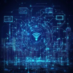 Smart city network, digital connection, futuristic cityscape, IoT, tech background, website banner