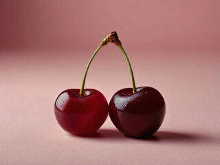 Minimalist photo of cherries, perfect for commercial use.