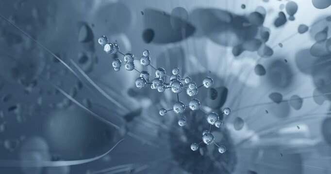 Looped video of Entacapone, antiparkinsonian agents, rotating molecular 3D ball-and-stick model