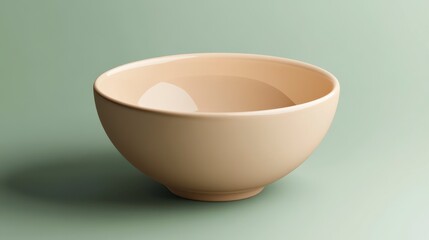 Minimalist Beige Ceramic Bowl Center Table with Neutral Background and Shadows