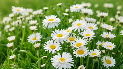 Serene White Chrysanthemum Field in a Peaceful Natural Setting