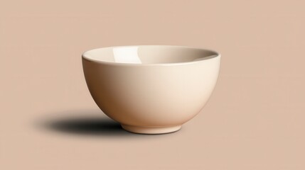 Minimalist Ceramic Bowl on Neutral Background with Clean Lines and Subtle Shadows