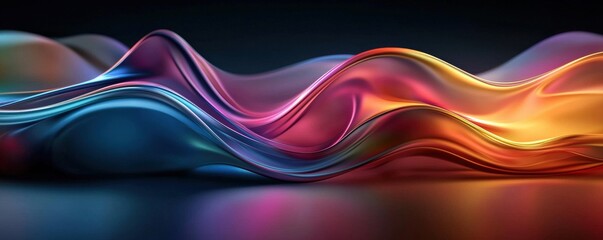 Abstract Background with Neon Organic Spectrum Effects Concept. Colorful Abstract Waves with Smooth Flowing Patterns and Reflections
