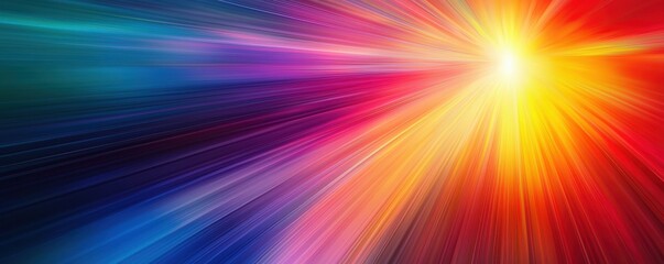 Obraz premium Abstract Background with Neon Organic Spectrum Effects Concept. Colorful abstract burst of light with vivid rays and dynamic flow