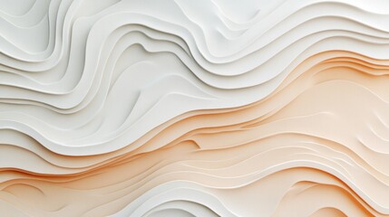 Fototapeta premium Abstract wavy beige and white texture background