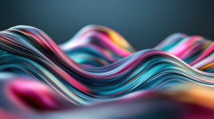 Abstract Background with Neon Organic Spectrum Effects Concept. Colorful Waves of Curved Lines Creating Abstract Visual Flow