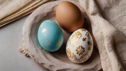 traditional painted eggs on a table
