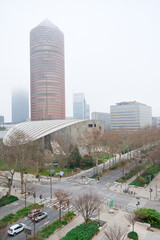 Downtown on a foggy day (Lyon - France)