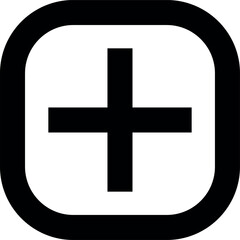 Obraz premium Add, new, plus icon symbol - create icons, more button in filled, thin line, outline and stroke style for apps and website. Vector icons