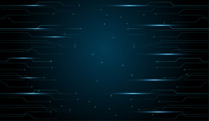 The abstract technology futuristic design with glowing blue circuit-like lines on a dark background vector, illustration design