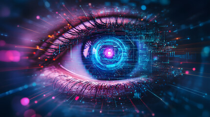 Futuristic Digital Eye Technology High-Tech Concept Visual Art Cyber Environment Close-Up Innovation Insights