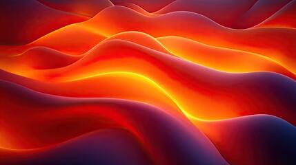 Obraz premium Abstract glowing wavy fiery landscape. Possible use Digital art background